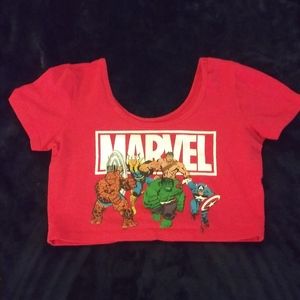Women's Red Marvel Comics Crop Top
